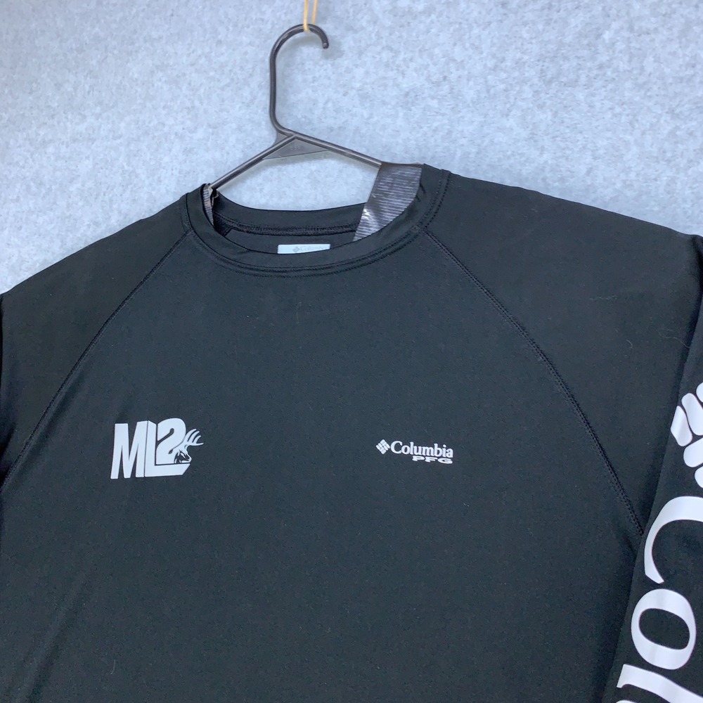Columbia PFG Shirt Mens XL Black Long Sleeve ML2 Fishing Omni-Shade FM6094
